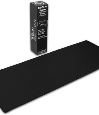 Gaming Mouse Pad (5mm) Massive 46 inch | 46x17.3x0.20 Extra Thick | Black | Stitched Edge, Large Washable Desk Mat