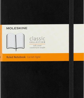 Moleskine Classic Notebook, Soft Cover, Large (5" x 8.25") Ruled/Lined, Black, 192 pages